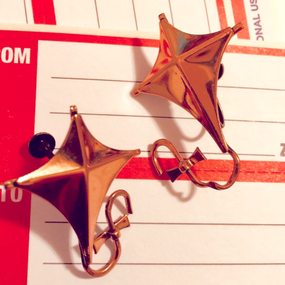 -Renoir Rare Copper Kite Earrings Screw Back Vintage 40s Floor No Flaw 48$